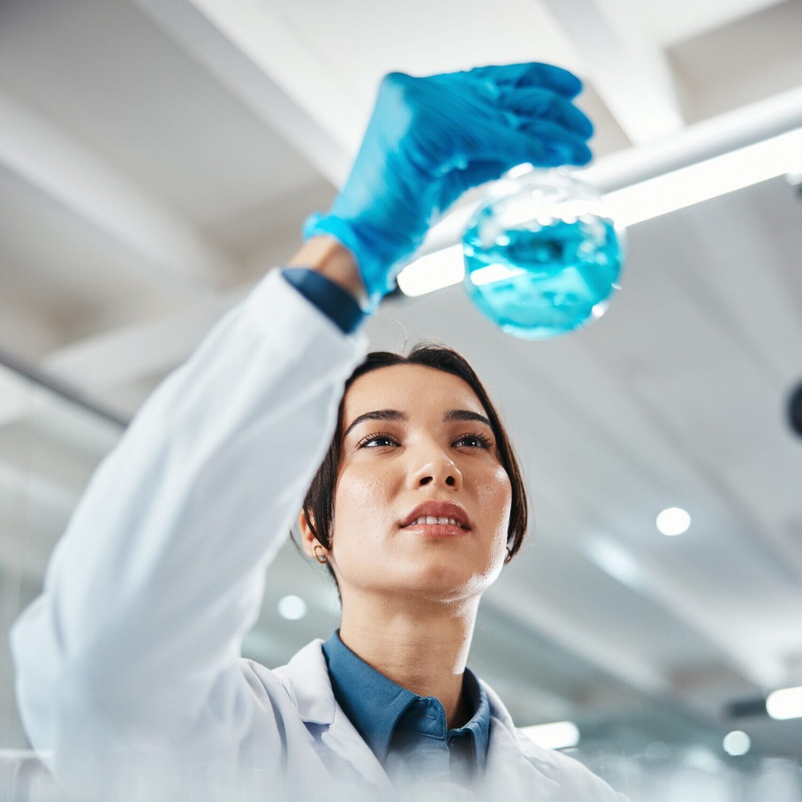 Chemical,,Reaction,And,Science,With,Woman,In,Laboratory,For,Breakthrough,